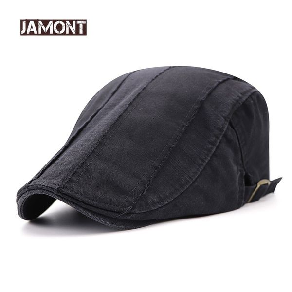 

jamont 2018 new casual men's hat cotton berets simple style visors cap men flat hats casquette distressed sun visor multicolor, Blue;gray
