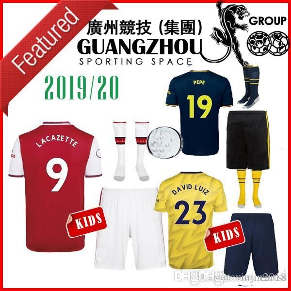 

19 20 arsen дети комплект david luiz 23 трикотажных изделия футбола 2019 расстояния camisetas de futbol желтого третий pepe 19 ребенок maill, Black