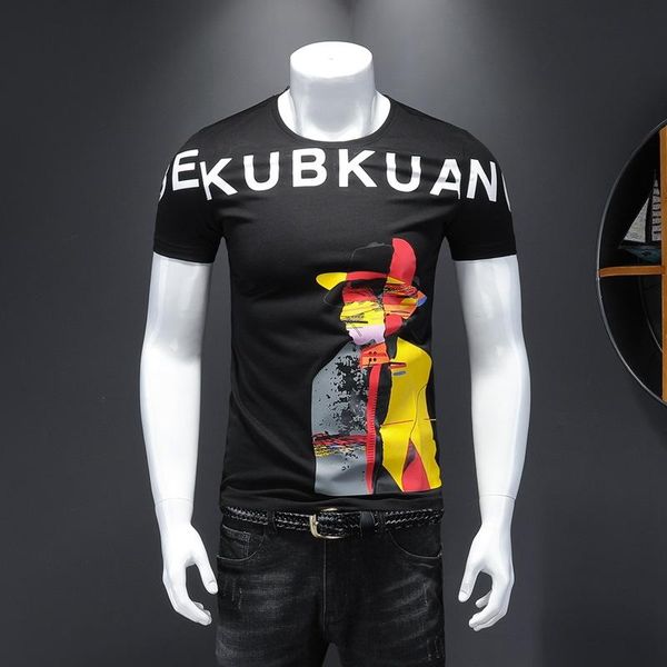 

new designer fashion t-shirts mens tshirts summer designer print short sleeved tshirt clothes brand black t-shirts, White;black