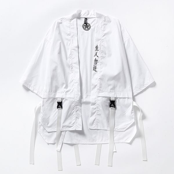 

e-baihui 2021 japanese street stranger embroidery jacket japan style fashion black white ribbon men jackets and coat us size m-xl, Black;brown