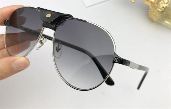 

the latest fashion designer sunglasses 0142 pilot frame frame stitching color leg protection light color decorative eyewear quality, White;black