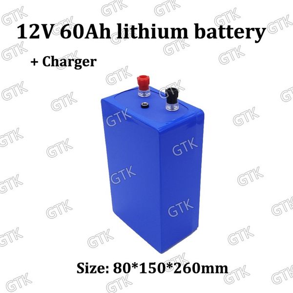 

gtk портативный безуходный 12v 60ah литиевая батарея 18650 bms 3s литий-ионный для электронного велосипедного инвертора norio кемпинг ups