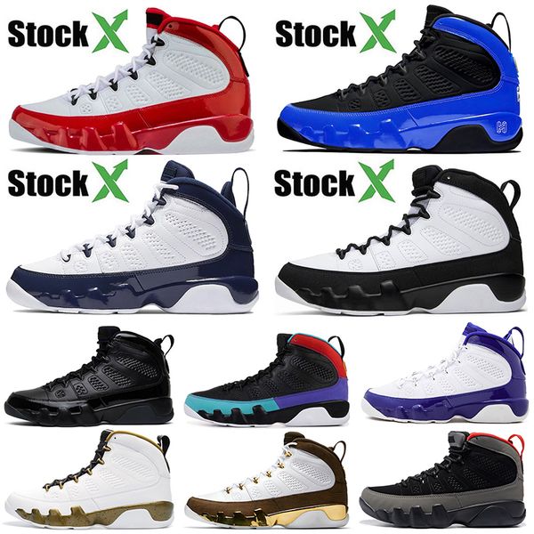

2020 stock x 9 9s mens basketball shoes gym red racer blue og brand space jam release jumpman high-sport sneakers size 7-13, White;red