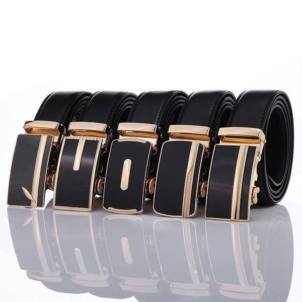 

belt lengthened cowhide head belt men's automatic buckle business casual pants casual pants bandwidth edge, Black;brown