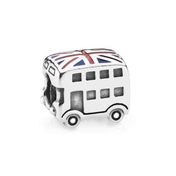 

new 100% 925 sterling silver 1:1 authentic 791049er union jack bus charm bracelet original women jewelry, Black