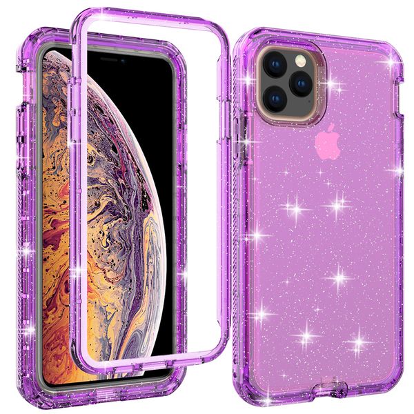 

for iphone 11 case with built-in screen protector 3in1 soft tpu hard pc full-body protection phone case for iphone 11 pro max