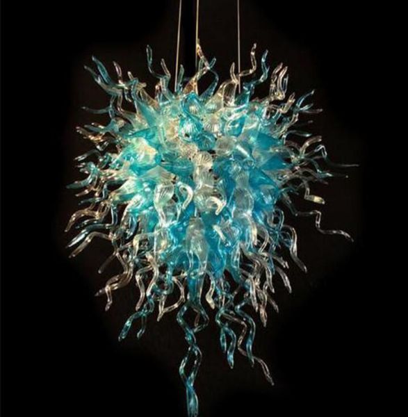 

pendant lamps hand blown glass chandeliers light modern art deco blue home interior lihgt pendnat transparent murano hanging led chandelier