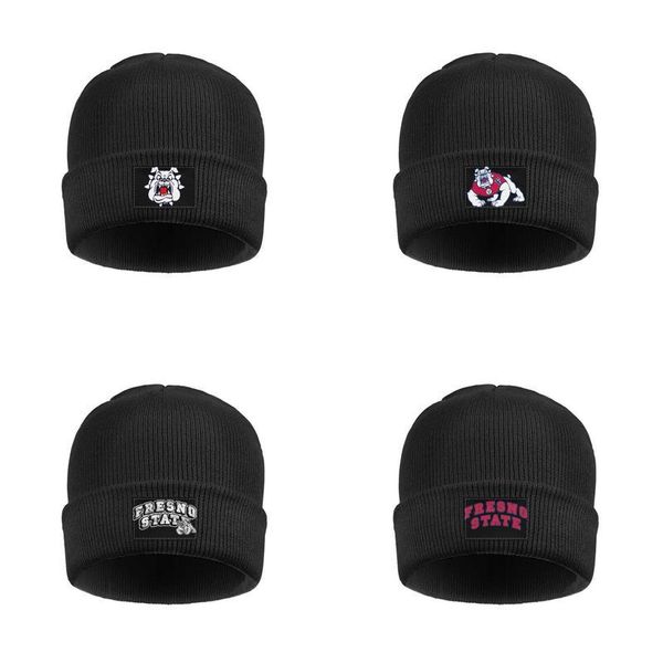 

Мужской Женщины Фресно Бульдоги футбол логотип руно Подкладка Шерсть Cap Winter Beanie Ш