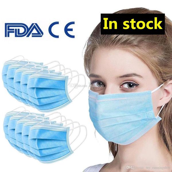 

have in stock disposable face mask 3 layers dustproof mouth masks facial protective masks set anti-dust mask fast shipping