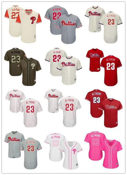 

бесплатная доставка пользовательские филадельфия philadelphiaphillies 23 аарон altherr бейсбол джерси филлис бейсбол одежда мужчин женщин мо, Blue;black