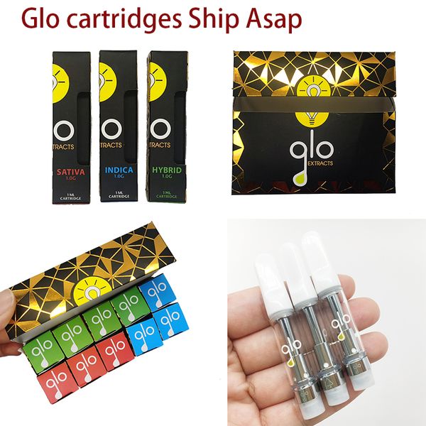 

GLO Cartridges Vape Packaging 510 Thread Vape Pen Vape Kit Thick Oil Vapes Carts Vaporizer 0.8ml-1.0ml Instock Empty Ceramic Tip atomizer