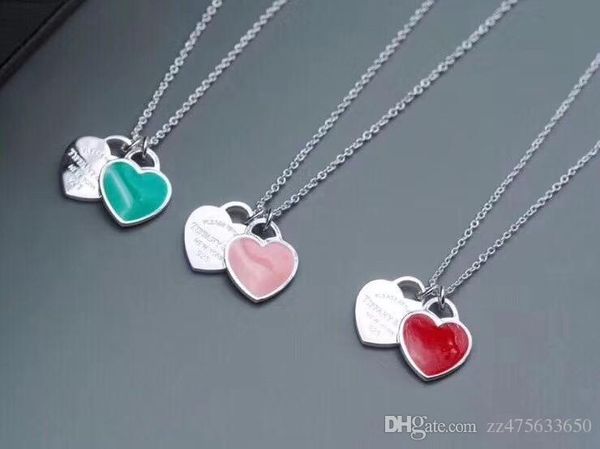 

2020 heart necklace women boho jewelry stainless steel chain pendant luxury designer necklace collier bijoux femme, Silver