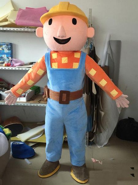 

2019 factory direct sale bob the builder mascot costume bob the buildermascot costume bob the builder costume, Red;yellow
