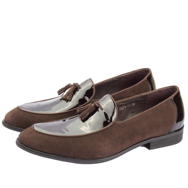 

leather and suede leather men wedding party shoes men's banquet loafers, Black