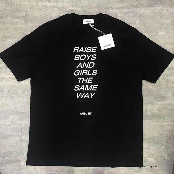 

new style aw ambush t-shirt raise boys and girls the same way ambush tees men women couple street wear ab t-shirts sale, White;black