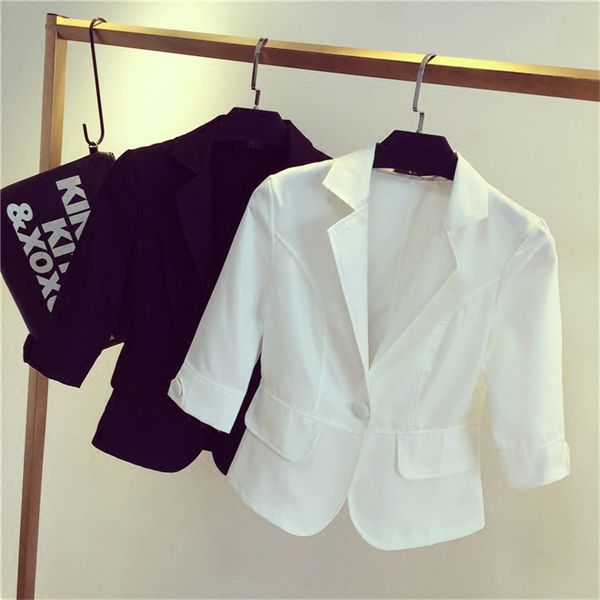 

2019 spring and summer women suit slim design women blazer white suit fashion jacket coat female blazer outerwear new y198, White;black