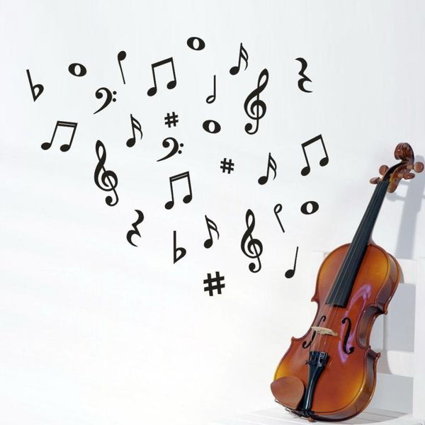 

musical note wall sticker removable art vinyl mural home living room decor wall stickers drop shipping