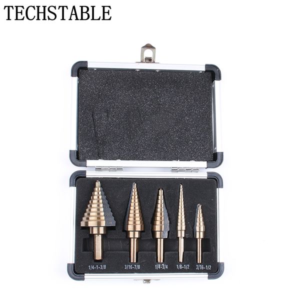 

step drill bit set hss cobalt multiple hole 50 sizes sae step drills 1/4-1-3/8 3/16-7/8 1/4-3/4 1/8-1/2 3/16-1/2 drill bits