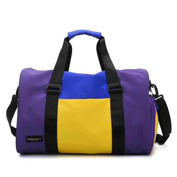 

color matching sports fitness bag female shoulder portable travel luggage bag wet and dry separation yoga swimming training