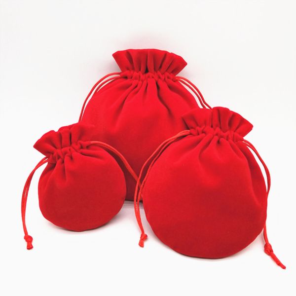 

new red traditional velvet pouches gift cases velvet pouches jewelry packaging display drawstring packing gift bags & pouch