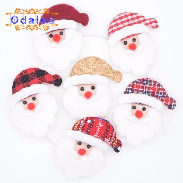 

12pcs/lot mixed style santa claus sewing on diy crafts head buckle tree pendant christmas hair accessories santa & deer headband