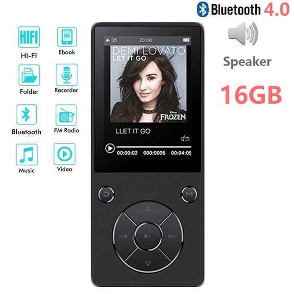 

new arrival bluetooth mp3 player 2.4 hd big screen 8gb/16gb hifi music player built-in speaker, supports sd card up to 128gb
