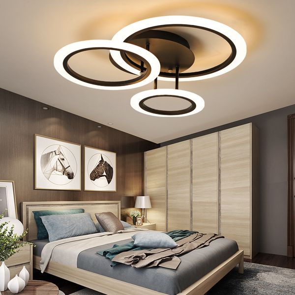Led Ceiling Light Chandelier Circle Round Indoor Lamp Modern Simple Post Modern Living Room Bedroom Dining Room Study Room Rnb77 Bedroom Hanging