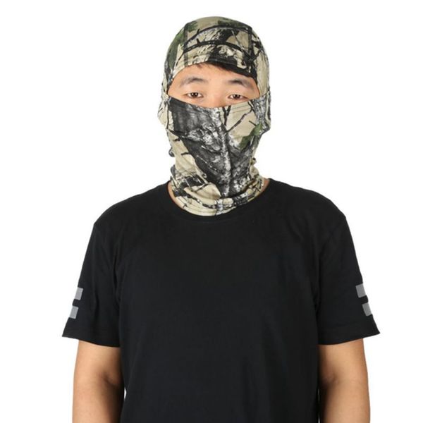 

style tactical headscarf combat scarf hunting face mask ski cycling balaclava full hood sport cycling scarf, Black