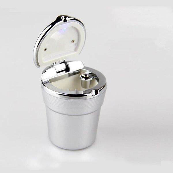 

portable car ashtray holder cigarette cup with led blue light car smoke cup black/white auto accessories for office outdoor home