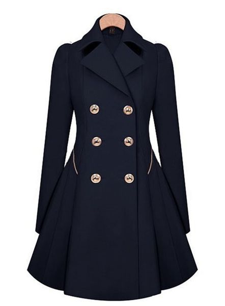 

korean japan warm double breasted lapel trend coat women casual overcoat office lady elegant winter plus size retro long outwear, Tan;black