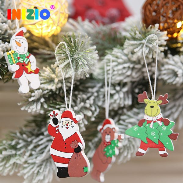 

wooden christmas decorations gift box santa claus christmas ornaments for decoration winter 2020