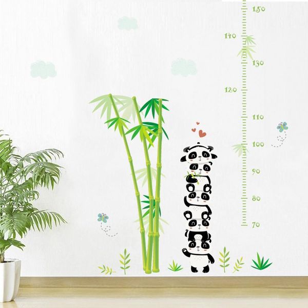 

cute panda bamboo wall sticker measuring height for kids rooms bedroom living room home decorations mural nursery stickers