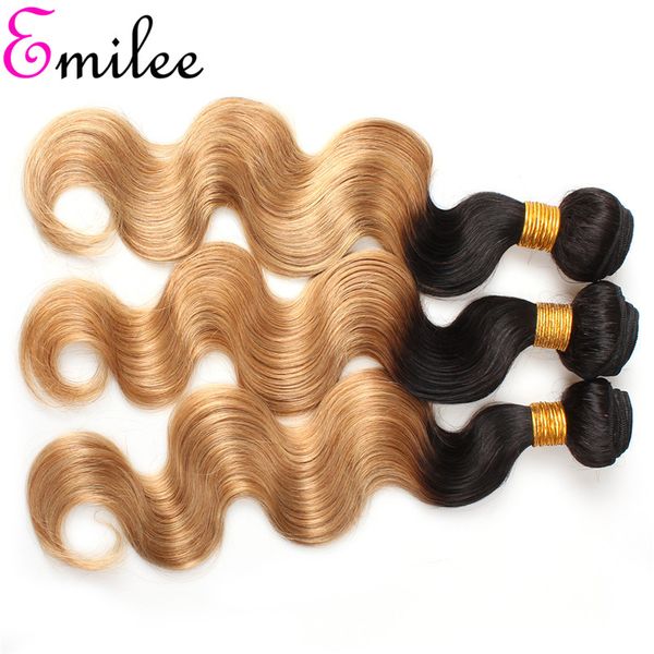 

emilee ombre remy hair extension 1b 27 ombre hair bundles ombre hair body wave 3 bundles 10 inch 12 inch, Black