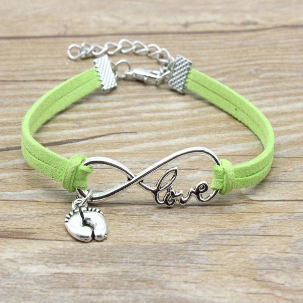 

новый бесконечность любовь след кулон браслет чрезвычайная простота серебро мода синий кожаный веревка заявление браслеты для женщин мужчин, Golden;silver