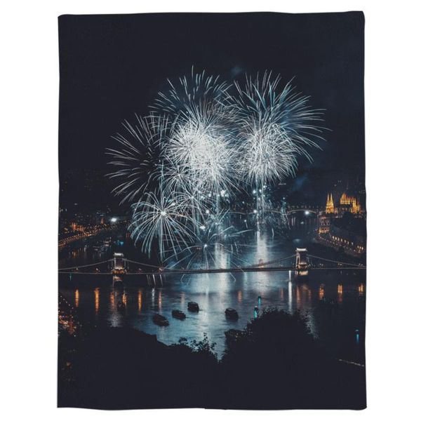 

fireworks celebration scenery in budapest printed flannel blanket soft throw blanket machine washable blankets for beds