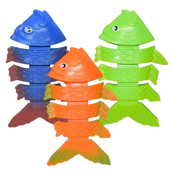 

3pcs summer pool toys diving green plastic fish water toys children diving training children swimming fish se