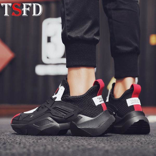 

air mesh sport shoes men blade sneakers male hidden heels mens running footwear comfortable men's sports shoes new black shoe v4
