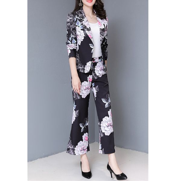 

women's suits women's fashion casual lattice double-breasted suit two-piece suit (coat + pants) woman's suits, White;black