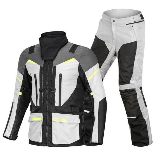 

2020 lyschy upgrade detectable summer winter motorcycle jacket pants suit 3 in 1 keep warm moto clothing ce protector