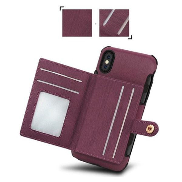 

business style brushed case card slot back cover tpu pu for iphone x 8 7 6 plus wholesale