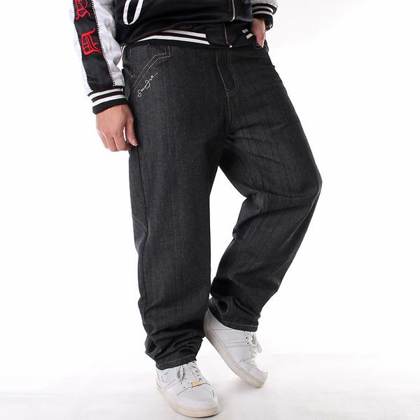 

e-baihui european and american style mens jeans trend long pants loose casual plus skateboard hip hop jeans men's street dance costume, Blue