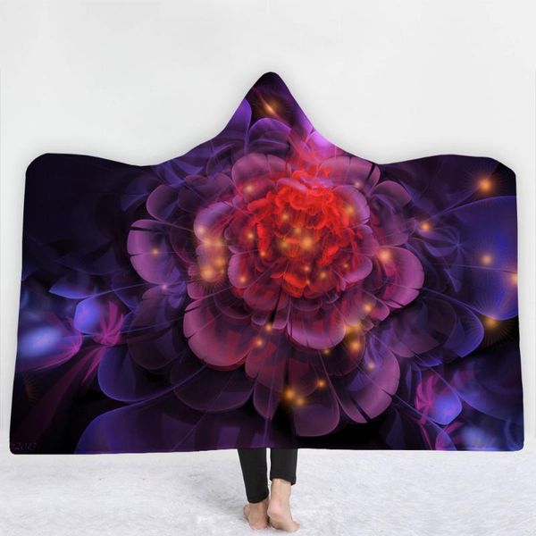 

flower hooded blanket for adults childs europe portable blankets for home travel wearable warm throw blanket sofa
