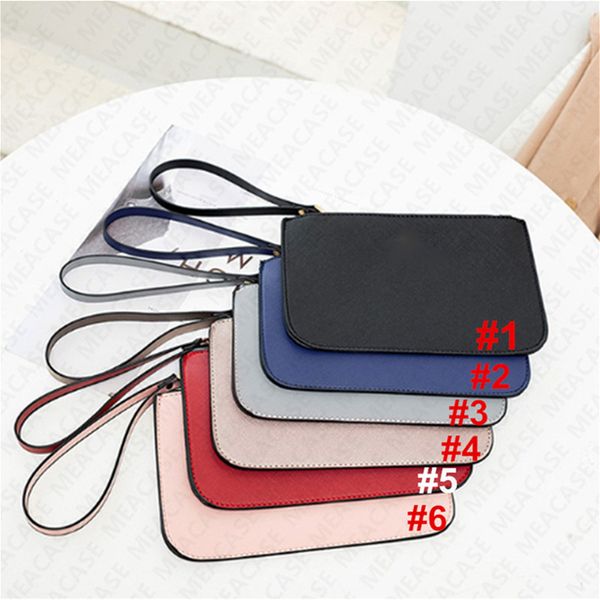 

pu women's ks wallet wristlet zipper purse mini clutch bag outdoor luxury credit card money bags trendy coin purse handbag d7212, White