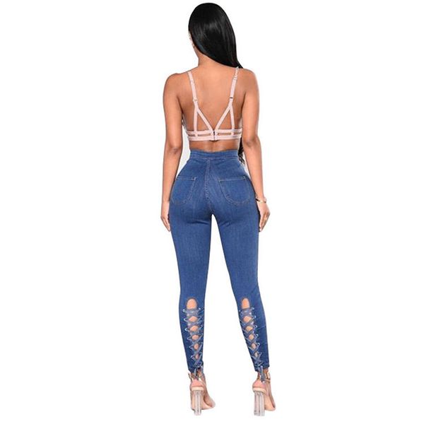 

womens light washed blue pencil pants spring summer designer jeans fashion bind legging high waist denim ladies skinny clothing