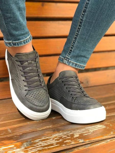 

chekich ch015 grey male sneakers, Black