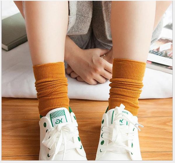 

autumn and winter new female socks pure retro-gusen shoes, socks, sleeves and socks, Black