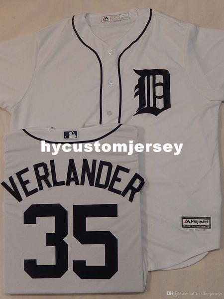 

custom majestic detroit #35 justin verlander sewn cool base jersey white new mens stitched jerseys big and tall size xs-6xl for sale, Black;blue