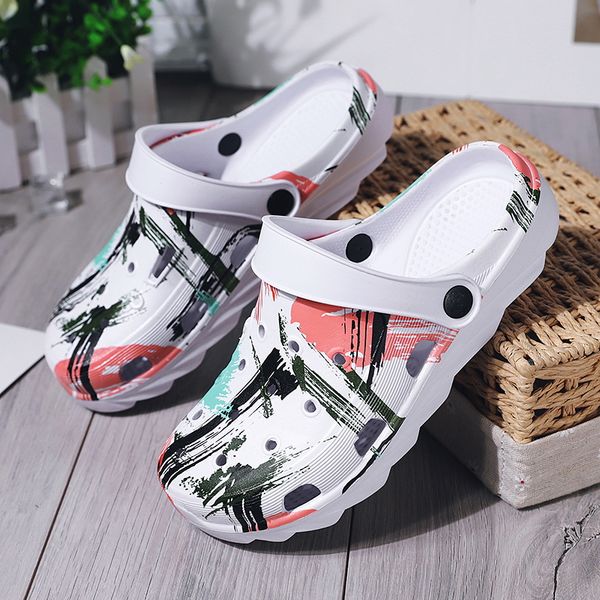 

men sandals summer shoes comfortable casual outdoor non-slip beach slipper fashion light trend light walking crocse men sandals, Black