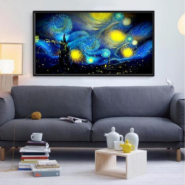 Compre Pintura De Bricolaje Con Diamante Completo Van Gogh Star