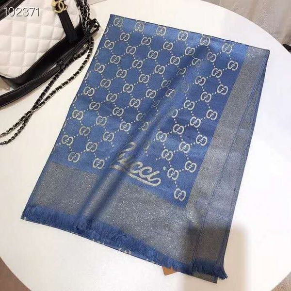 

brand 100% silk scarf luxury designers womens luxury scarfs elegant ladies wrap long scarves 180x70cm no box, Blue;gray